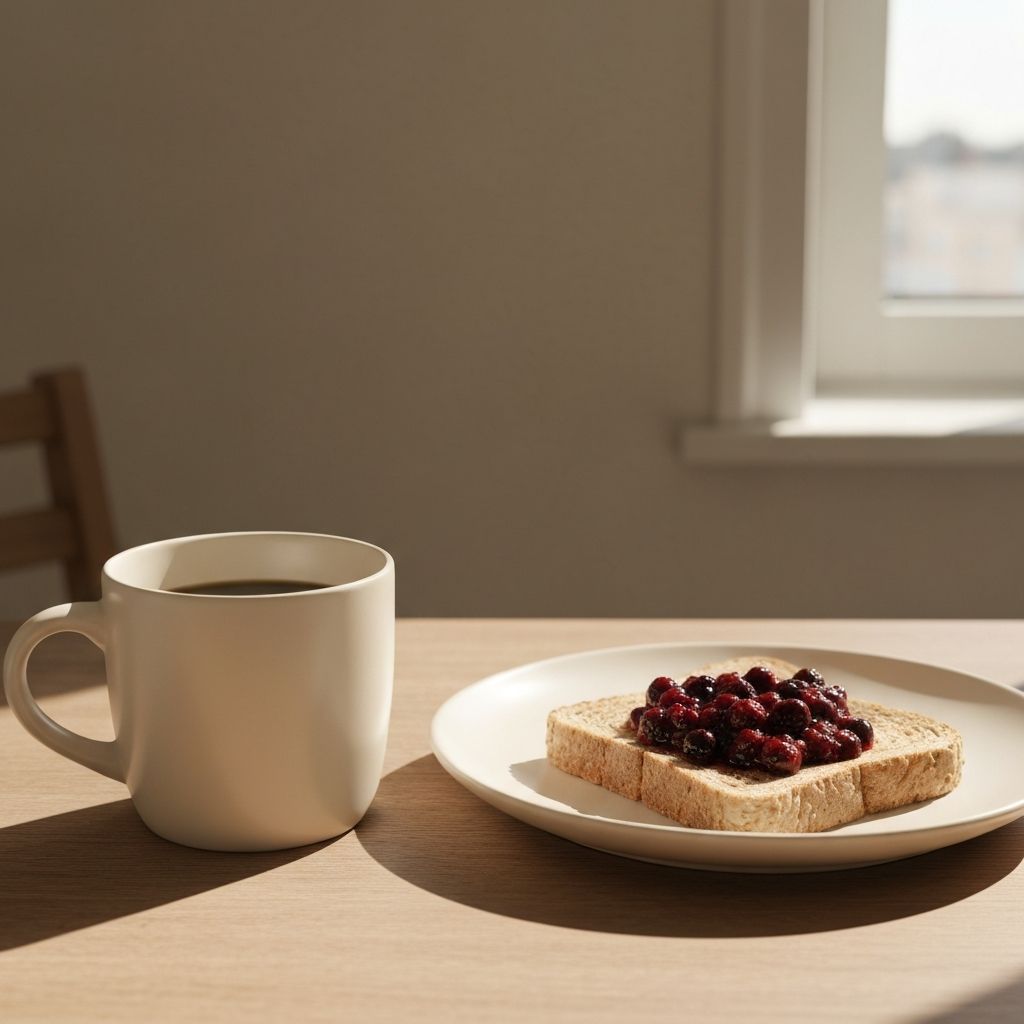 Morning breakfast scene with natural light